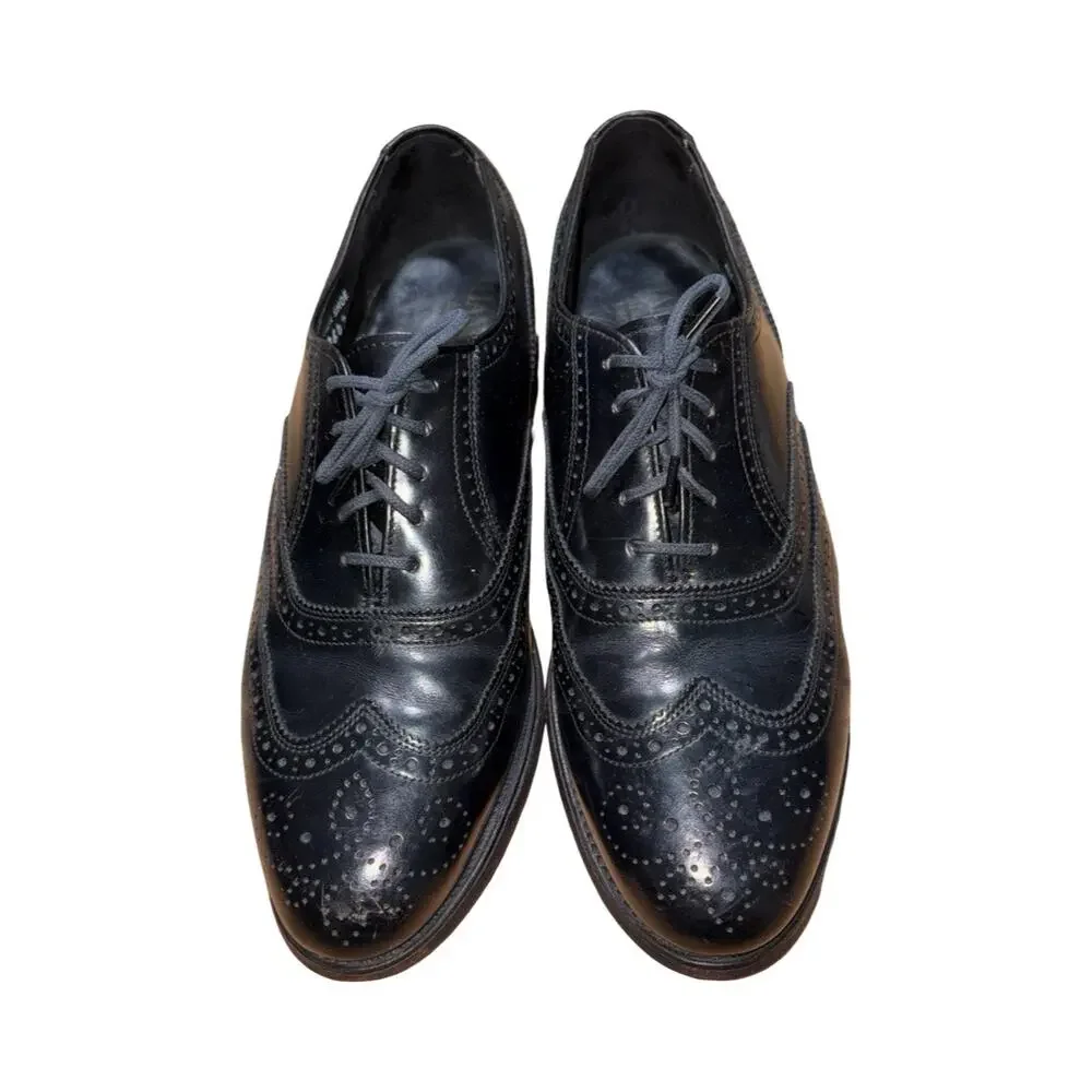 Hanover Master Flex Black Leather Wingtip Oxford Shoes   Size: 10.5 D/B